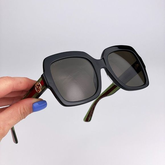 GUCCI WEB GG0036SN 002 Sunglasses Black Green Red Square Women main image 6